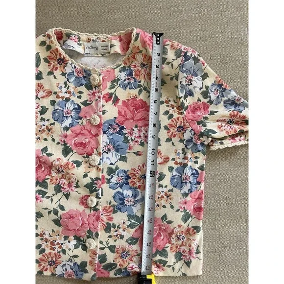VTG Lanz Floral Blouse Cottagecore Boho Shabby Chic Retro Garden (modificated) - Picture 8 of 12
